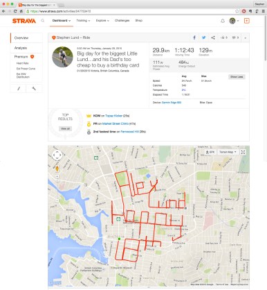 Happy birthday message • Strava art and bike-writing by Stephen Lund on the streets of Victoria BC garmin gps cycling cyclist bicycle