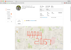 Happy-New-Year-2015 • Stephen Lund's first Strava art doodles on the streets of Victoria, BC, Canada