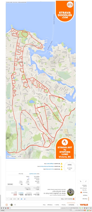 Strava Giraffe This work of Strava art by Stephen Lund required around 115 kilometres of cycling in and around Victoria, BC garmin gps strava art cycling bicycling cyclist