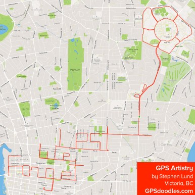 Remembrance Day poppy • GPS art and bike-writing by Stephen Lund on the streets of Victoria BC garmin gps cycling cyclist bicycle Lest We Forget