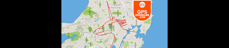 Unicorn doodle by Stephen Lund Victoria BC GPS art Strava art Garmin cyclist cycling bicycle urban art street art mythical creature magic magical