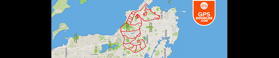 Seahorse by GPS artist Stephen Lund in Victoria, BC, Canada GPS Garmin Strava art cyclist cycling creativity animals wildlife marine life sea life Hippocampus ocean
