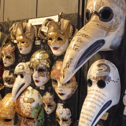 Plague doctor (Medico Della Peste) Venetian masks at a Venetian mask shop in Venice, Italy